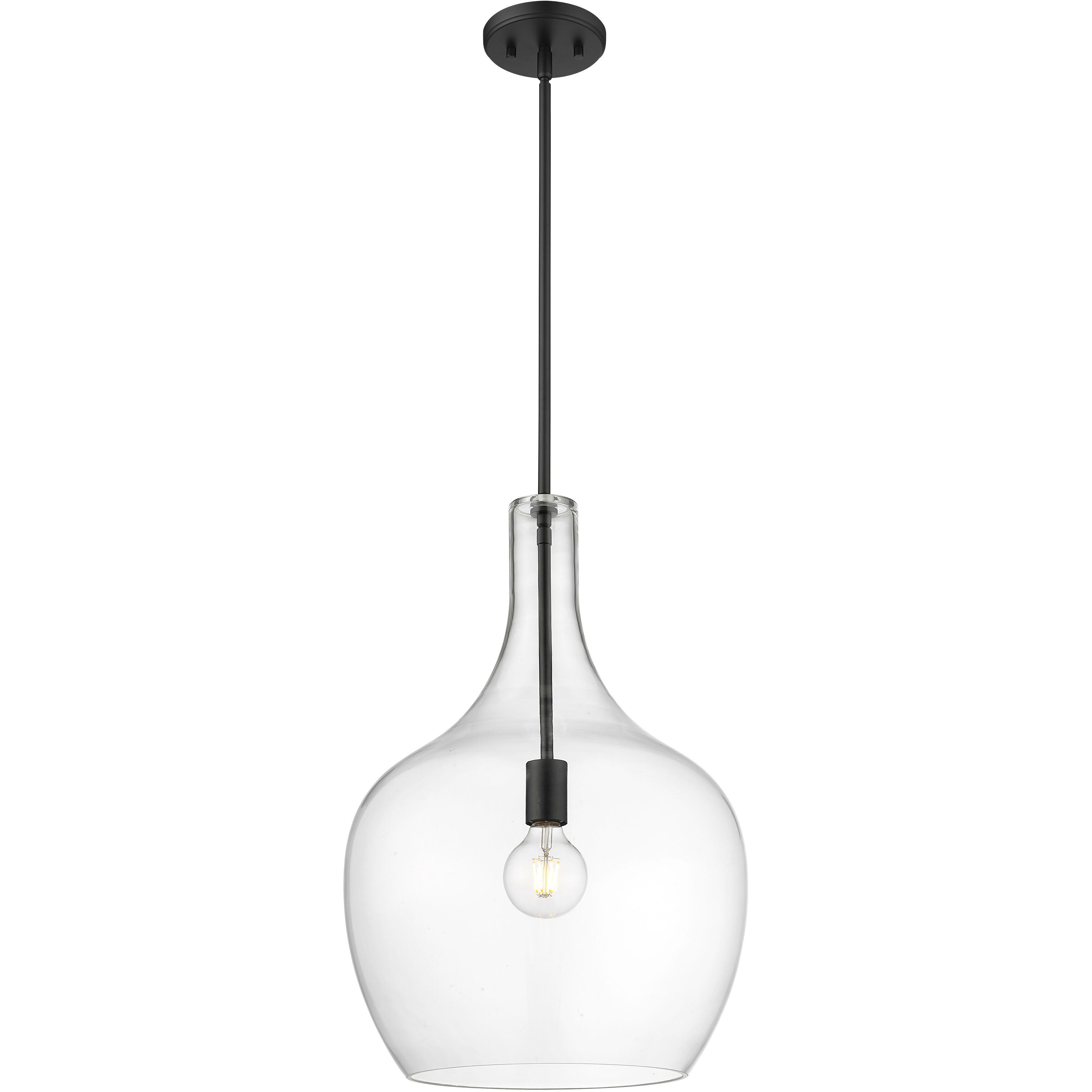 Lamara 1 Light 15 inch Matte Black Pendant Ceiling Light